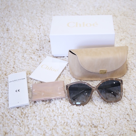 NWT 100% Authentic Chloe Greige Sunglasses - Picture 2 of 7